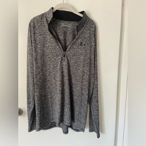 Heather Gray Under Armour Men’s Quarter Zip Golf Long Sleeve Polo